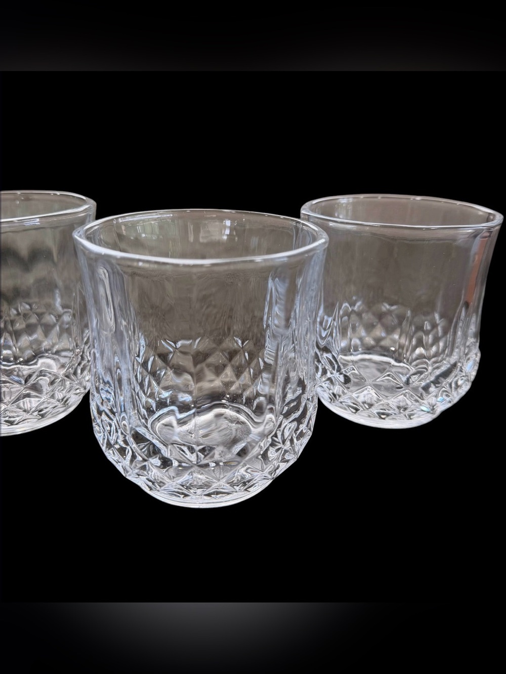 Set of 4 Cristal d’Arques Longchamp Crystal Rocks Glasses